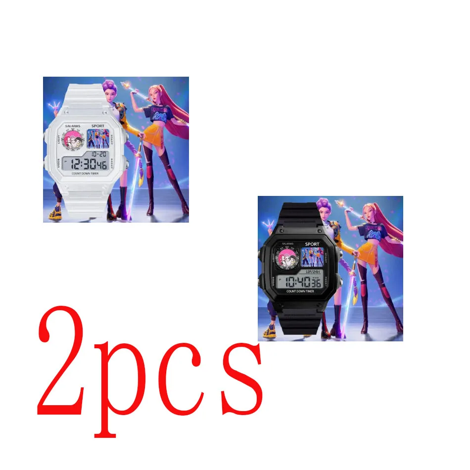 2026*K-POP Demon Hunters Jam Tangan Olahraga Jam Tangan Digital Anime Jam Tangan Multifungsi Tahan Air Jam Tangan Silikon Elektronik Hadiah