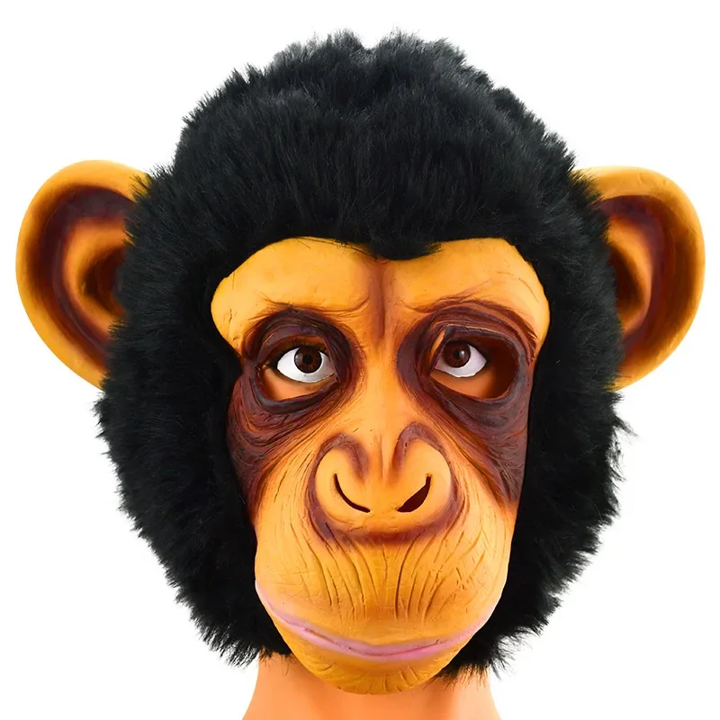 Cosplay Masks Animals Mask Chimpanzees Monkey Full Head Face Masks Latex for Adult Halloween Party Masquerade Carnival Costume