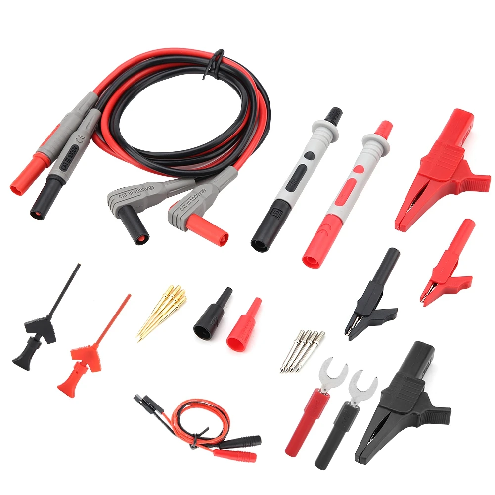 Multimeter Cable P1300D Electronic Digital Multimeter Test Leads with  Clips Replaceable Probe Tips Set Multimeter Kit