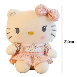 Peluches de dessin animé Hello Kitty avec jupe, peluche de chat Kawaii, peluche mignonne d'anime, cadeau de jouet doux, 22cm