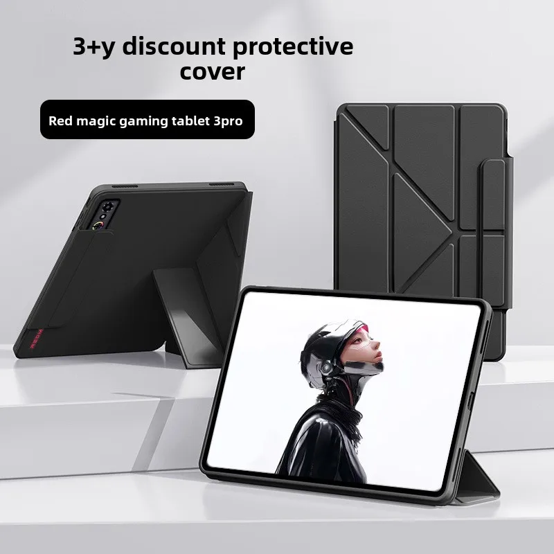 

Multiple Angle PU Sleeve For RedMagic Astra Gaming Tablet Protective Case Folding Stand Cover For RedMagic 3 Pro
