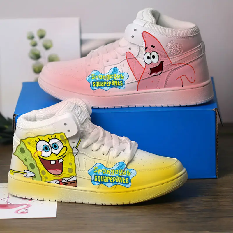 New Original cartoon SpongeBob SquarePants princess cute Casual shoes soft sports shoes for girlfriend gift EU size 35-44