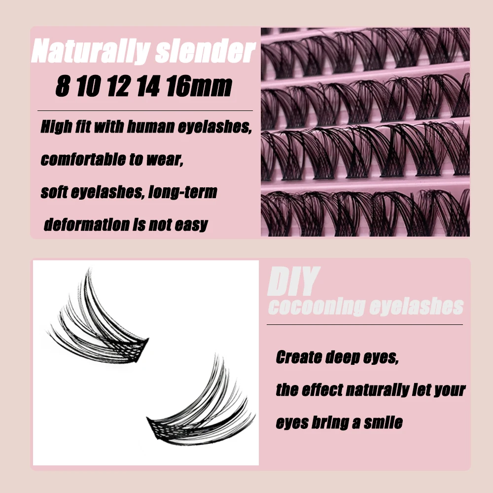 120 Bunches DIY Lash Extension Kit Individual Eyelash Extension Kit Cluster Lashes Kit Lash Glue for Eyelash Extensions Makeup