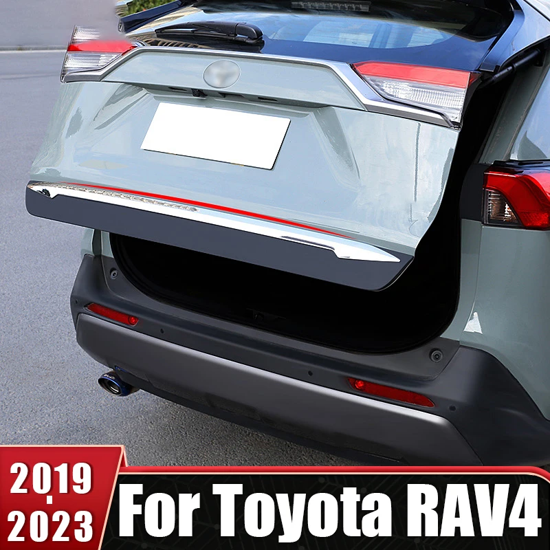 

XLE LE Rear Trunk Tail Gate Door Strip Trim Cover For Toyota RAV4 2019 2020 2021 2022 2023 RAV 4 XA50 Hybrid Car Accessories