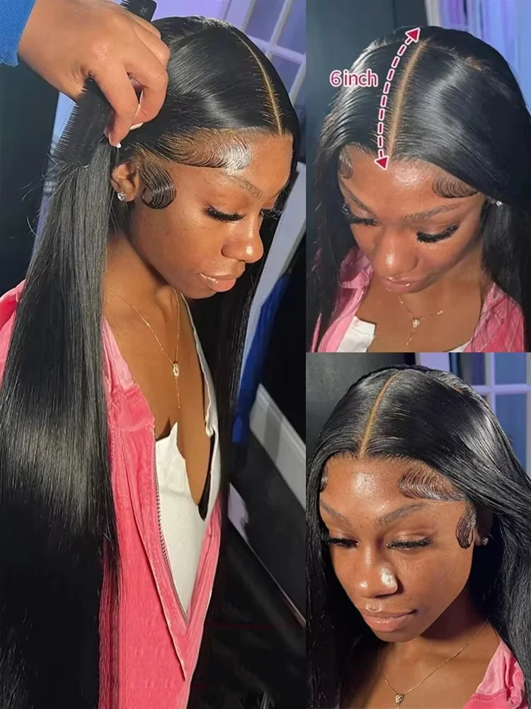 Indian Raw 200% Density 28 30 inch 13x6 HD Lace Front Human Hair Wigs Straight 13x4 Frontal Wigs Women Glueless Closure Wig