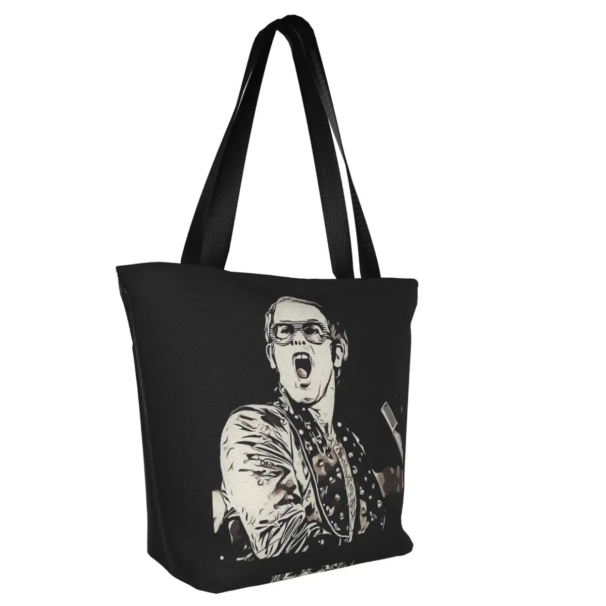 Elton John Galaxy Shopping Bag singer happy youtube cool Fashion Funny Handbag Polyester Business Female Bags