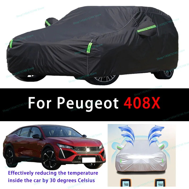 For Peugeot 408X Summer Full Car Covers Outdoor Sun uv Protection Dust Cooling Protective Auto Protective Cover