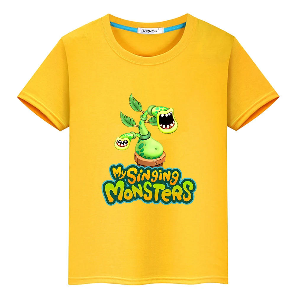 My Singing Monsters Kawaii Cartoon T-shirt 100% Cotton Short Sleeve Summer Tee-shirt Casual Boys and Girls Children Tshirts Cute