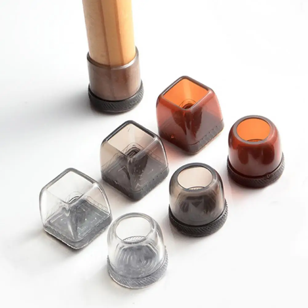 4 قطعة غطاء ساق الكرسي المضادة للانزلاق مقاومة للخدش تصميم سيليكون الجدول الساق حافظات الأرضية للأثاث 2026 #5