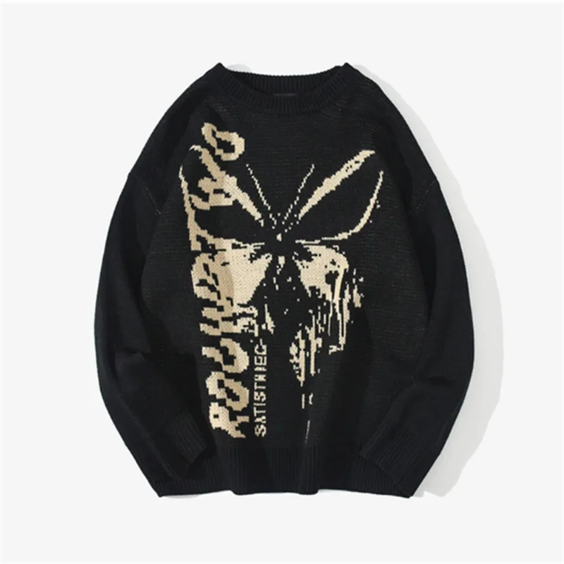 FGKKS 2024 Outdoor Casual Sweater For Men Embroidered Butterfly Fashion Top High Quality Design Hot Casual Sweater For Men