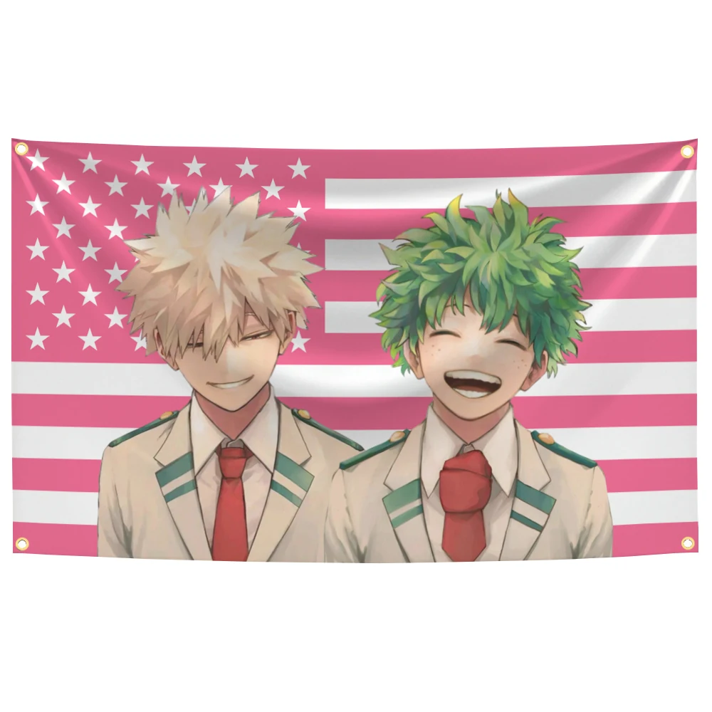 My Hero Academias American Flag Tapestry Outdoor Funny Decor Bakugou Katsuki Flags Decorative Home Objects Decoration Hanging