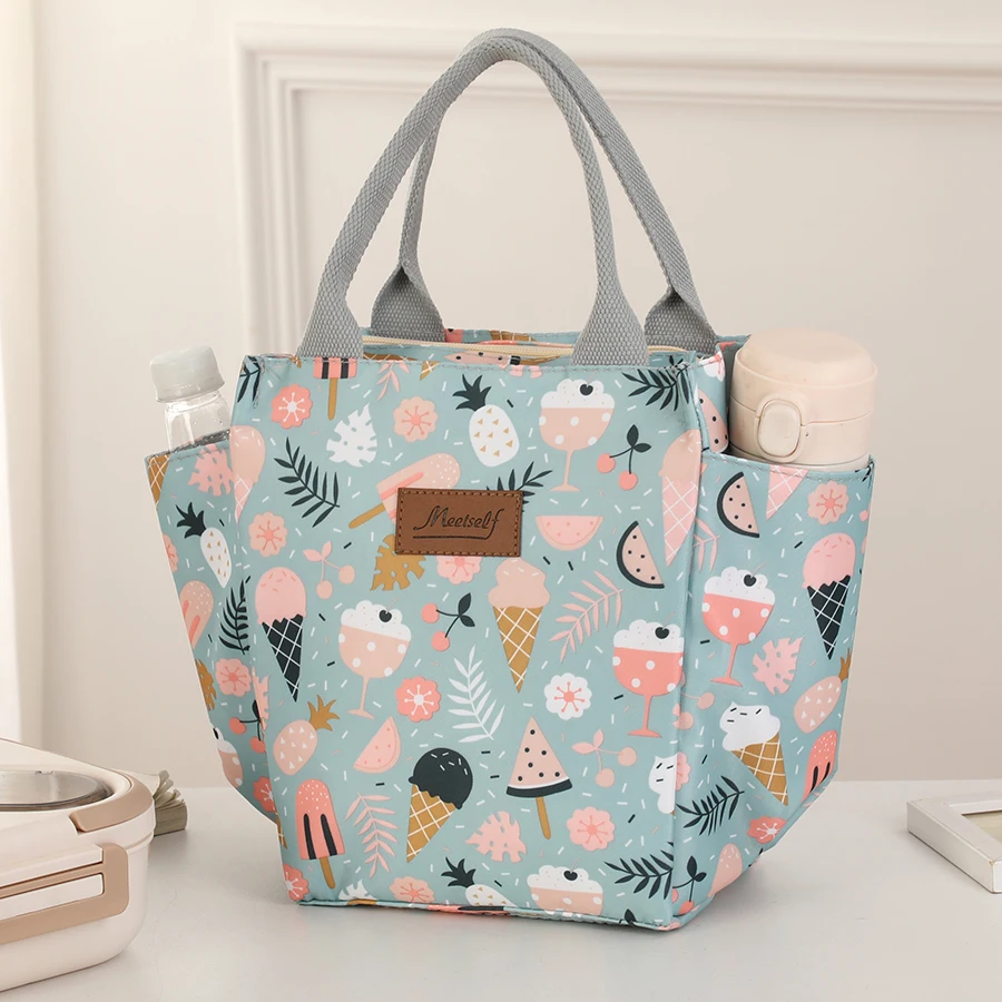 

Fashion new Oxford cloth waterproof handbag travel bag with cartoon printed insulated lunch bag large capacity handbag