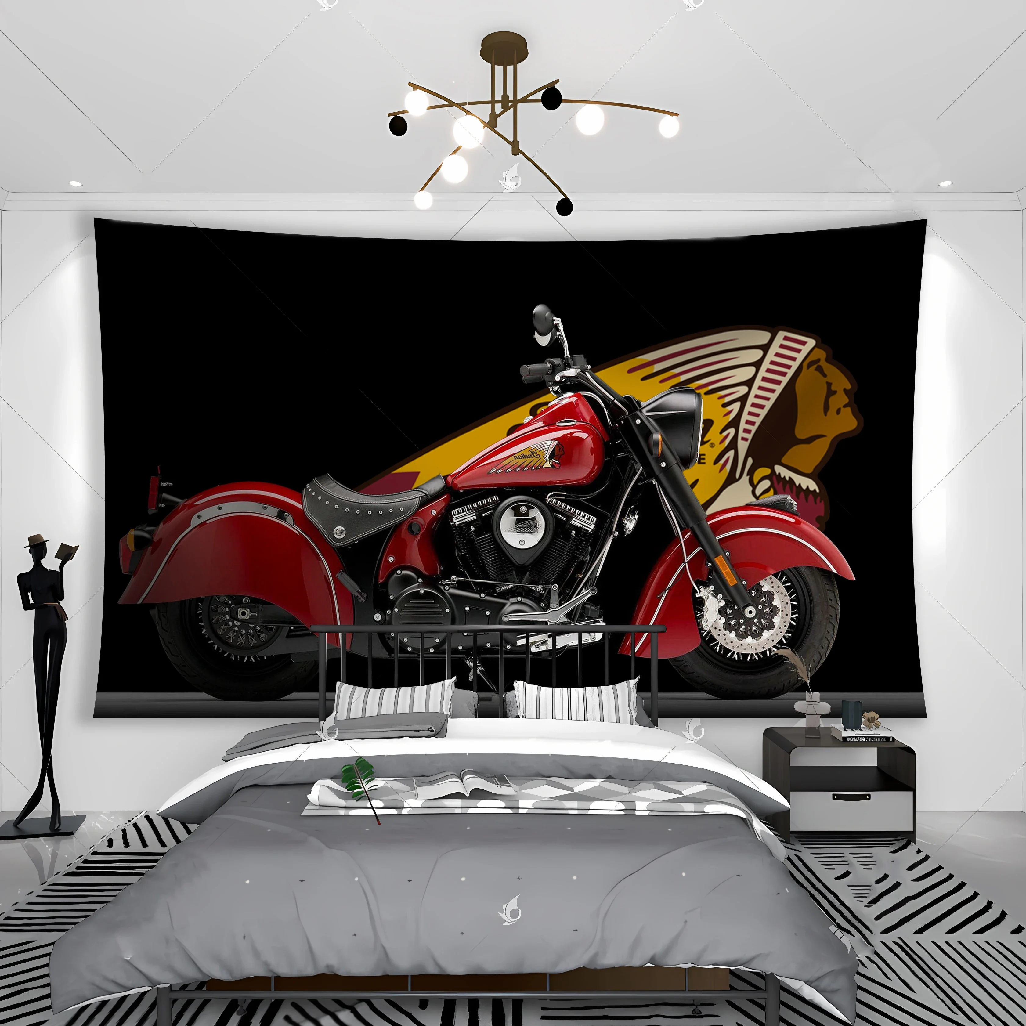 

90x150cm MC Indian Motorcycles Racing Moto Tapestry Banner Decoration Flag