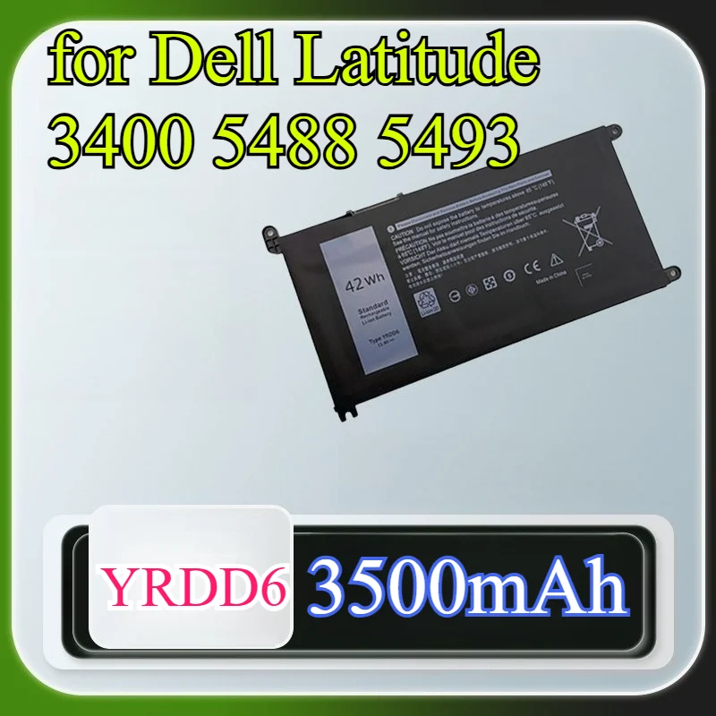 

Аккумулятор для ноутбука большой емкости 3500 мАч для Dell Latitude 3400 5488 5493 5593, сменный литий-ионный аккумулятор YRDD6 P90F