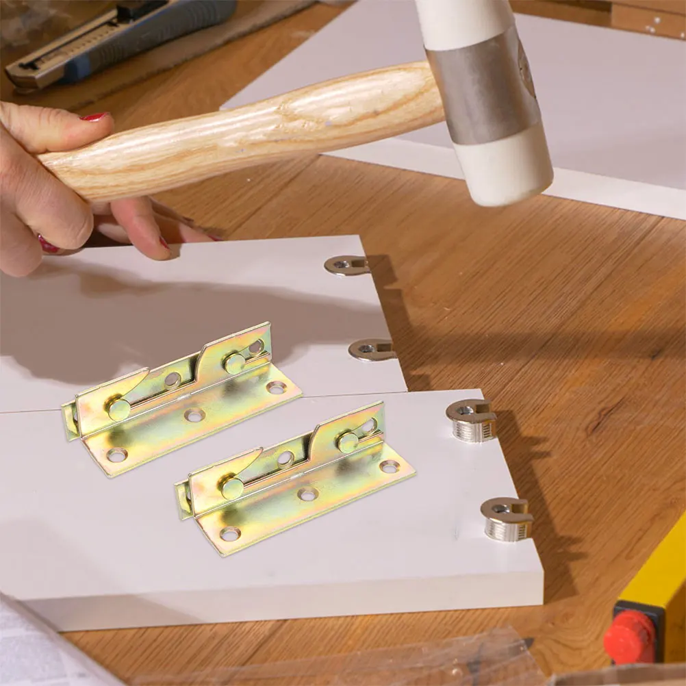 

12pcs Heavy Duty Bed Rail Brackets Hardware Bed Frame Connector Classic Style Easy Installation Furniture Fittings For