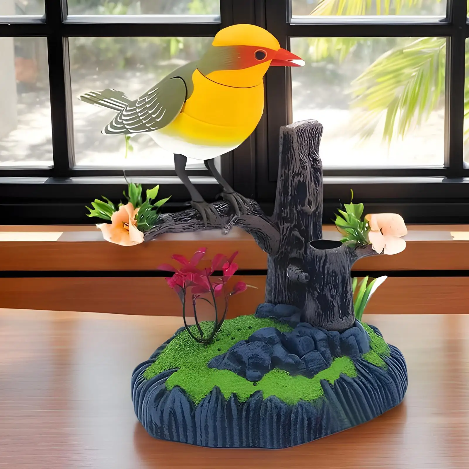 Porte-stylo électrique de Simulation d'oiseau, décoration de maison, oiseau décoratif réaliste pour animaux de compagnie, pour écoliers, chambre à coucher, salon, cuisine