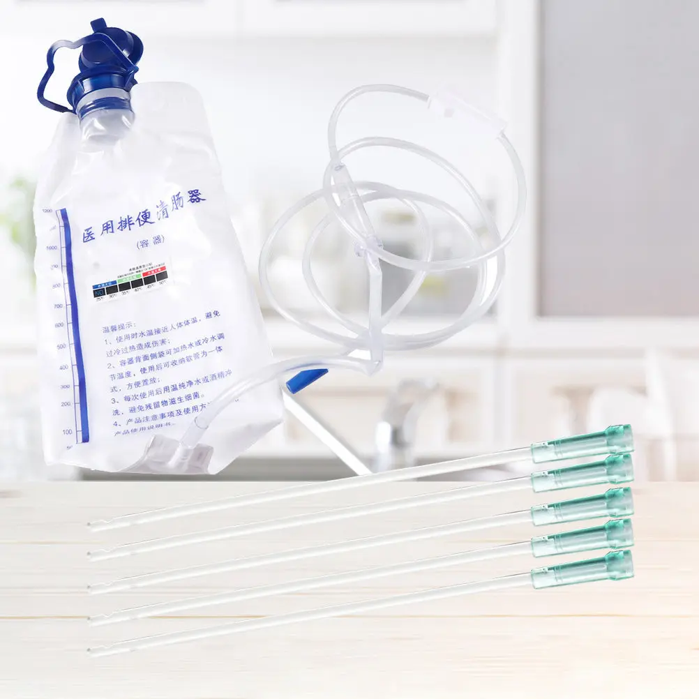 1200Ml Eco Friendly PVC Bag with 10 Flow Valves Ultra Flexible Tapered Tip for Safe Gentle Colon Cleansing