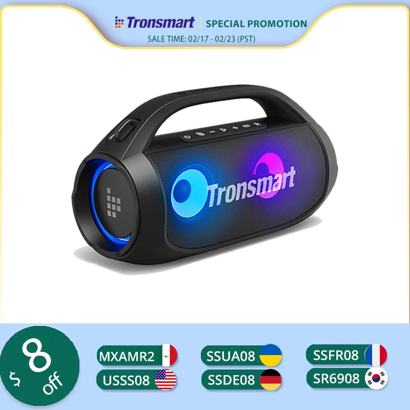 Tronsmart Bang SE Speaker Bluetooth Powerful Speaker with 24-Hour Playtime, Bluetooth 5.3, Portable Handle, for Camping, Outdoor