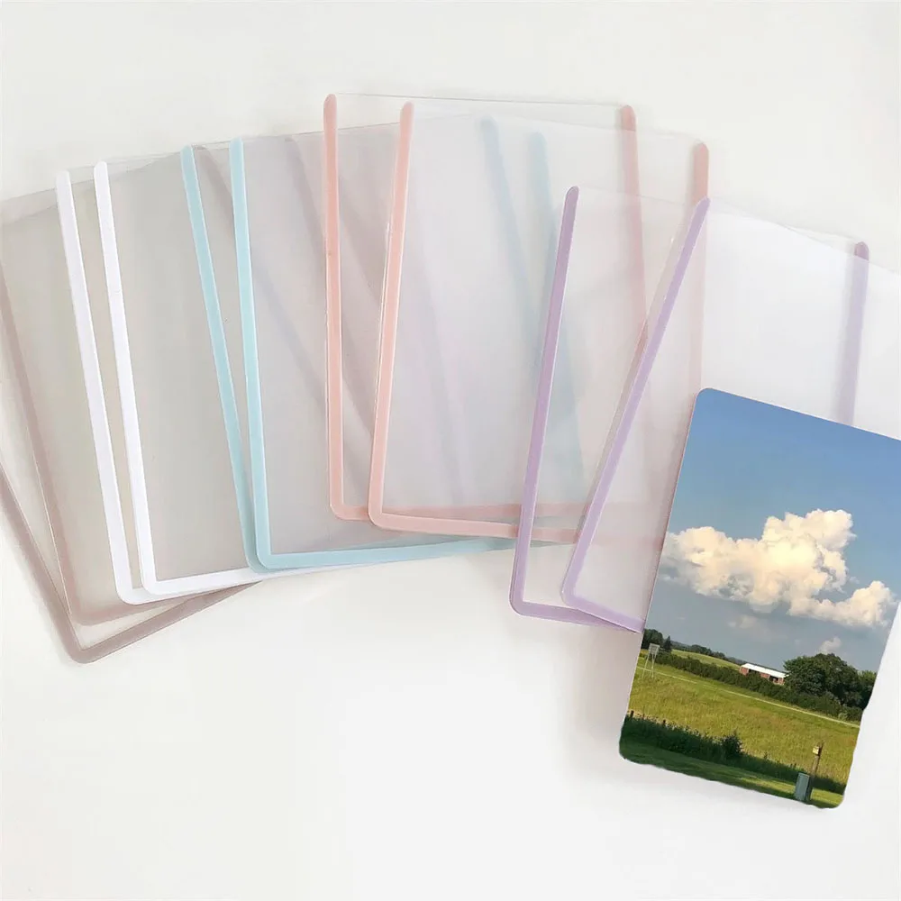 10PCS Colorful Hard Card Sleeve Photocard Holder B8 Transparency Cards Film InsIdols Cards Protective Case School Stationery