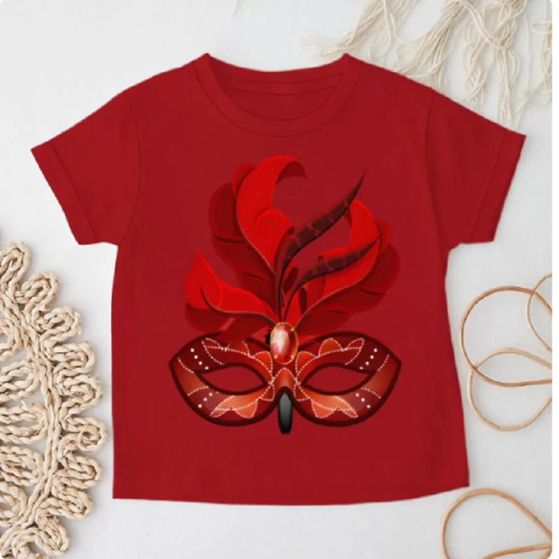 Carnival-themed children's cartoon-inspired trendy T-shirt – cross-border size: Medium/Large for children – casual outerwear