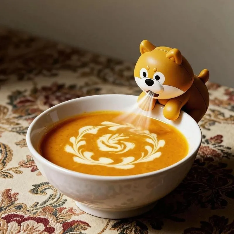 2026 New Cartoon Cat Tongue Automatic Water Blower 3 Minutes Cooling Hot Water Tea Rice Dishes Coffee Mini Fan Air Blower