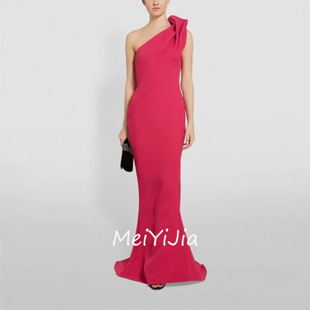 Meiyijia Evening Dress Mermaid Ruffle Sleeveless One-shoulder Crepe Saudi Arabia Sexy Evening Birthday Club Outfits Summer 2024