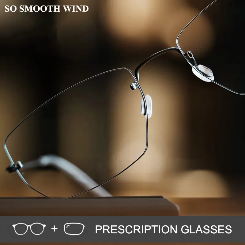 

Men Square Titanium Frameless Optical Glasses Square Business Prescription Eyeglasses Frame Rimless Women Makeup Spectacles 2527