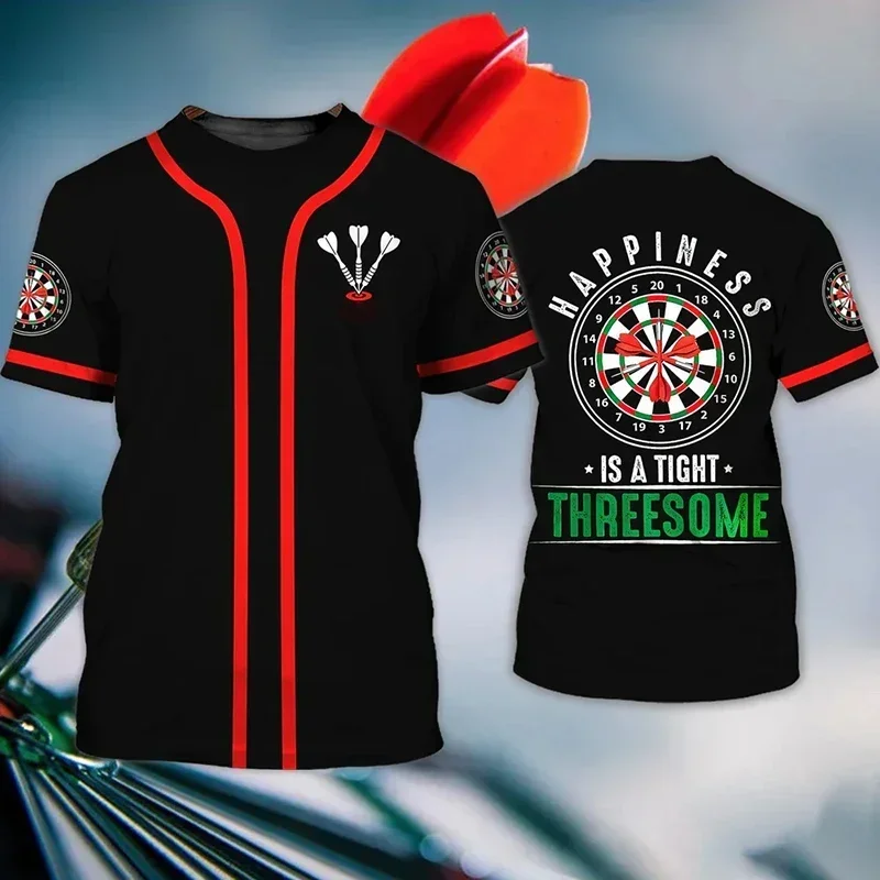 تي شيرت مطبوع عليه سهام ثلاثية الأبعاد للرجال ملابس موضة جديدة لعبة الرماية برقبة دائرية وأكمام قصيرة ملابس رياضية خارجية كبيرة الحجم للرجال تي شيرت