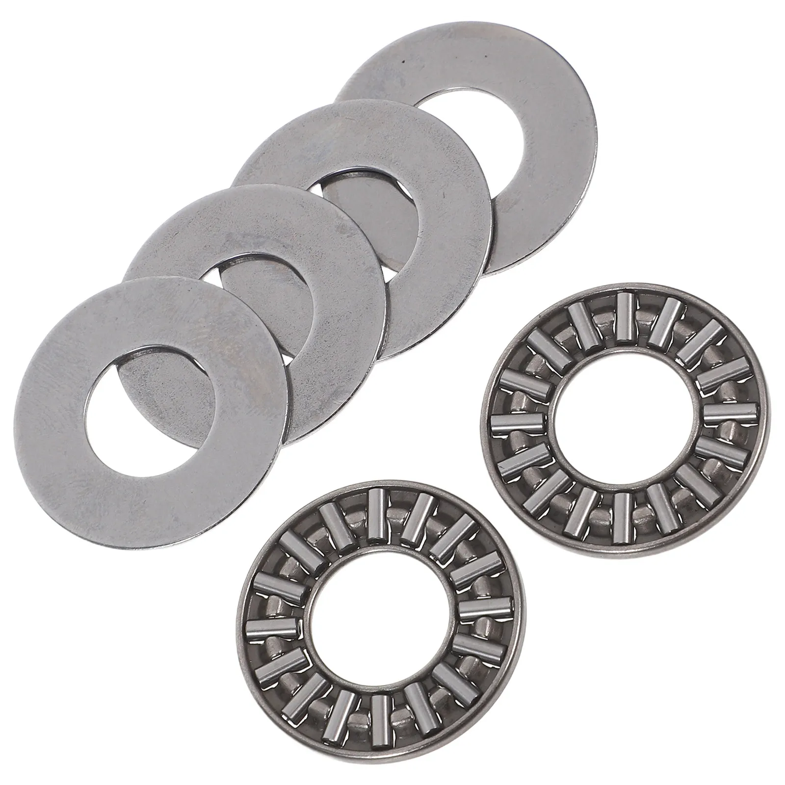 2Pcs Flat Thrust Needle Roller Bearings Heavy Duty Axial Bearing Set for Automotive Machine Tools Transmission High Load