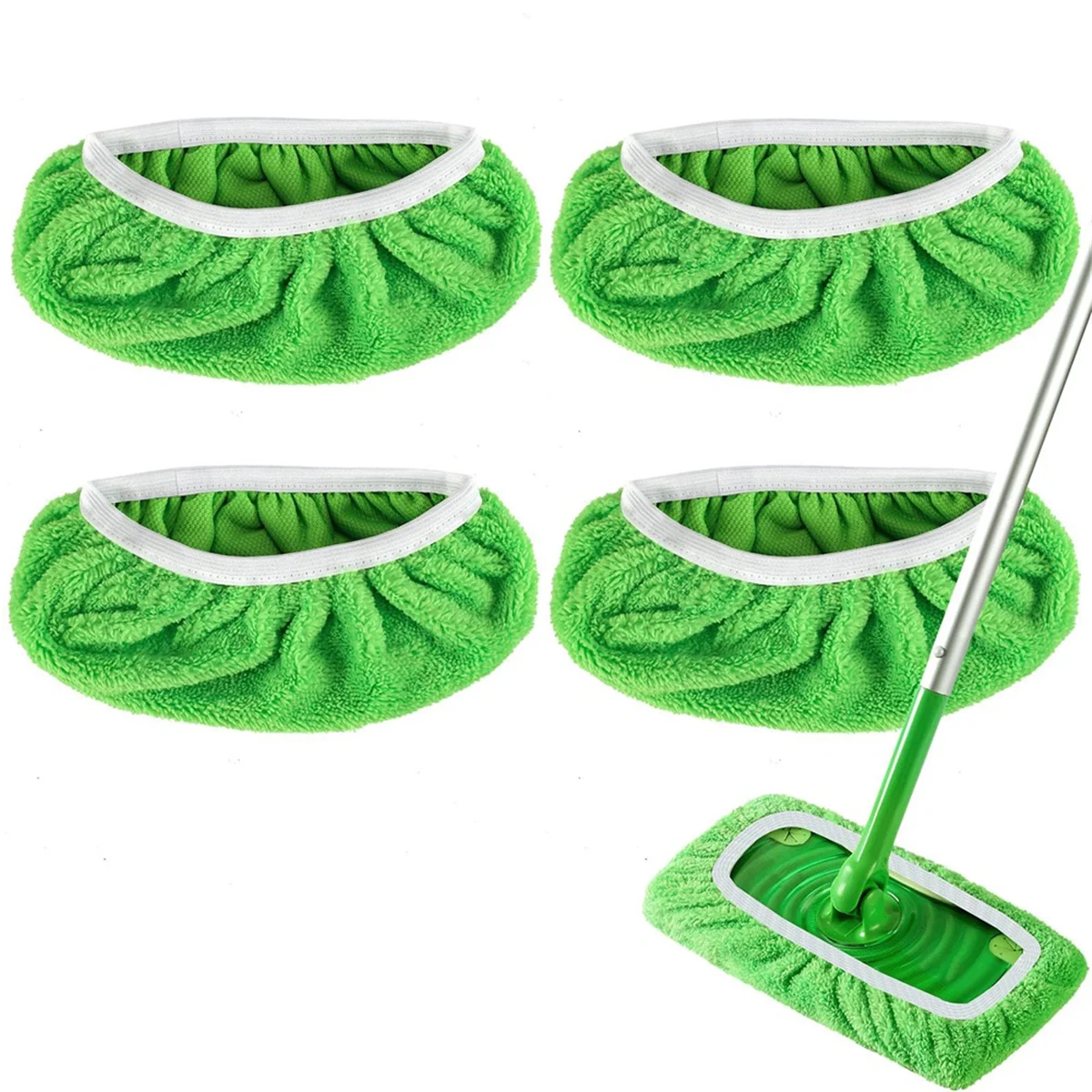 Innovative 4PCS Mop Pads Refill for Swiffer Sweeper Mop-Dry Sweeping Cloths&Wet Mopping Cloths Washable for Household Cleaning