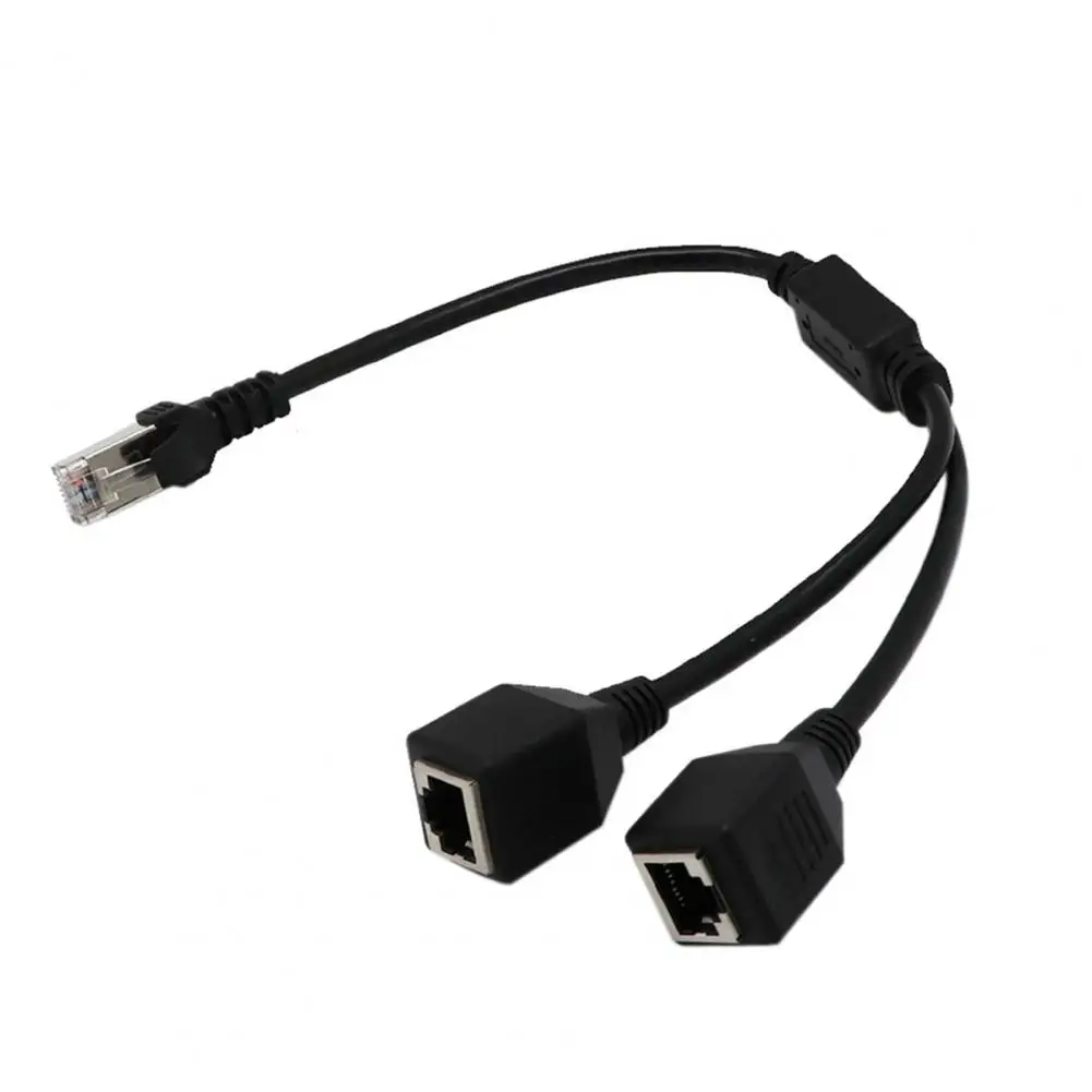 

2-in-1 Plug and Play for Home Copper RJ45 Male to 2 Female Internet Adapter Cable Internet Splitter Household for Home
