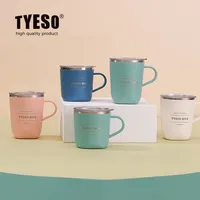 Tyeso Compact Stainless Steel Travel Mug with Lid Insulated Coffee Cup for Office Home Trendy Design On-the-Go Workplace Use