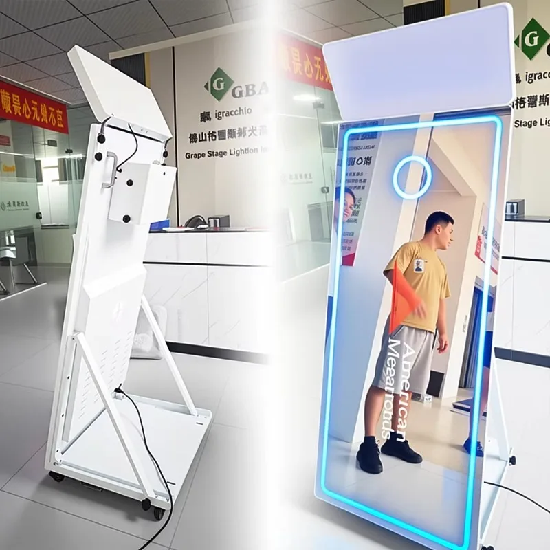 Igracelite 43Inch Selfie Magic LED Mirror Photo Booth Touchable Screen Interactive Mirror Photo Booth