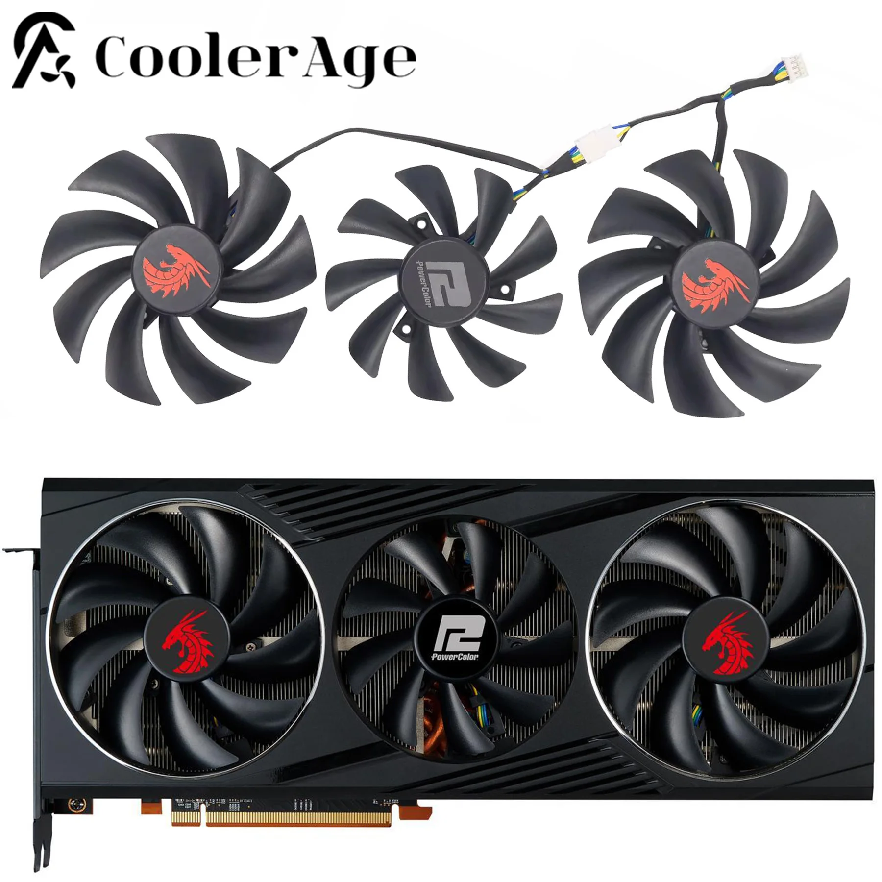 

Вентилятор для видеокарты PowerColor RX 6800 XT 6800 RED DRAGON FD10015H12D FD9015U12D RX6800XT RX6800