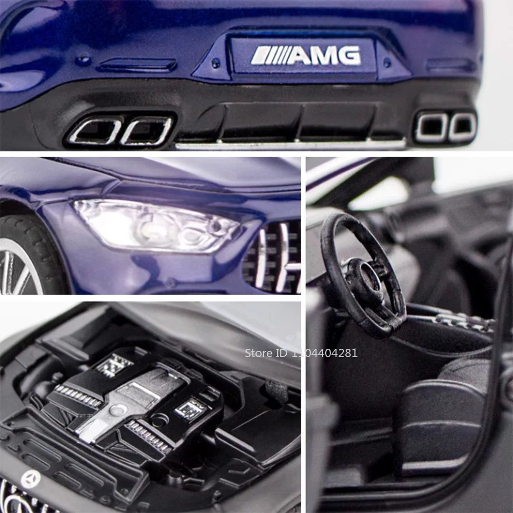 1:32 gt63 c260l modelos em miniatura brinquedos diecasts carros de liga com luz sonora puxar para trás portas abertas veículos decoração para casa presentes