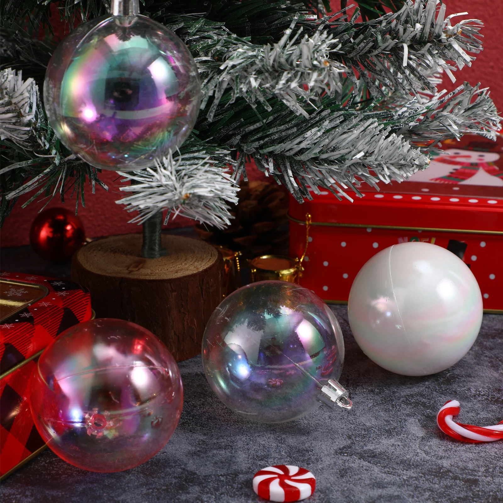 

12Pcs Clear Colorful Ball Ornaments Decorative Hanging Balls for Holiday Wedding Anniversary Party Decorations Set