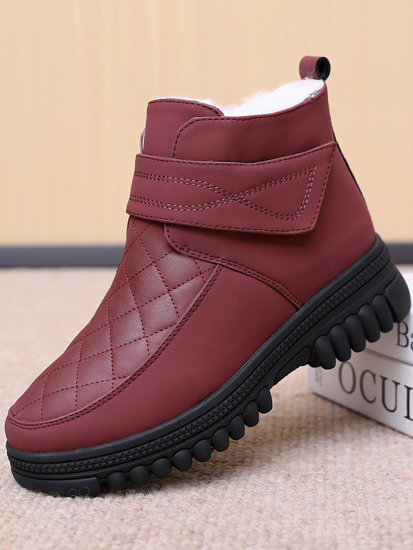 warm-thiened-woolen-snow-boots-women's-anti-slip-magic-tape-cotton-boots-cold-resistant-casual-ort-tube-boots