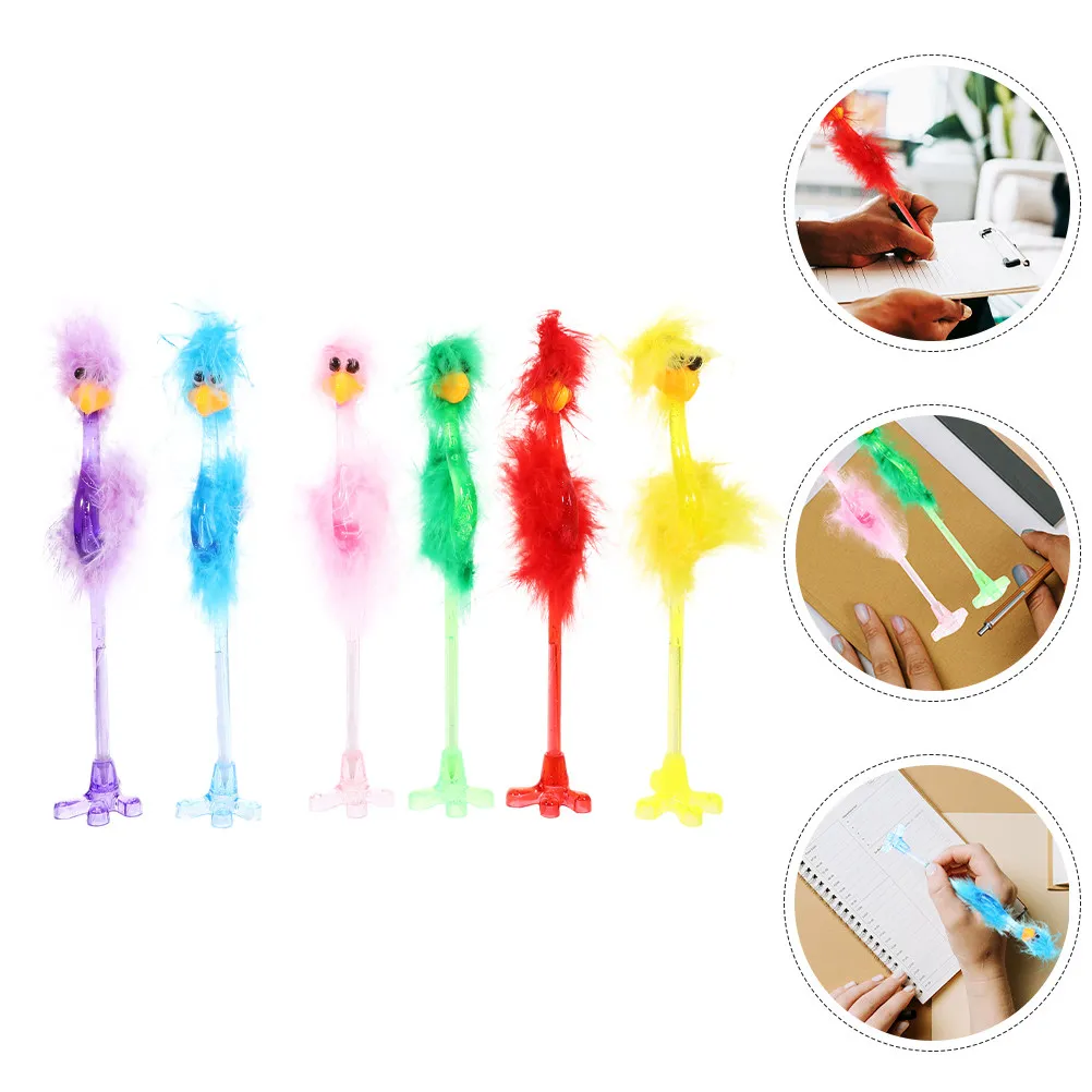 

10Pcs Fun Ostrich Shaped Ballpoint Pens Portable Writing Tools Comfortable Hand Feel Perfect for Party Gifts Stationery