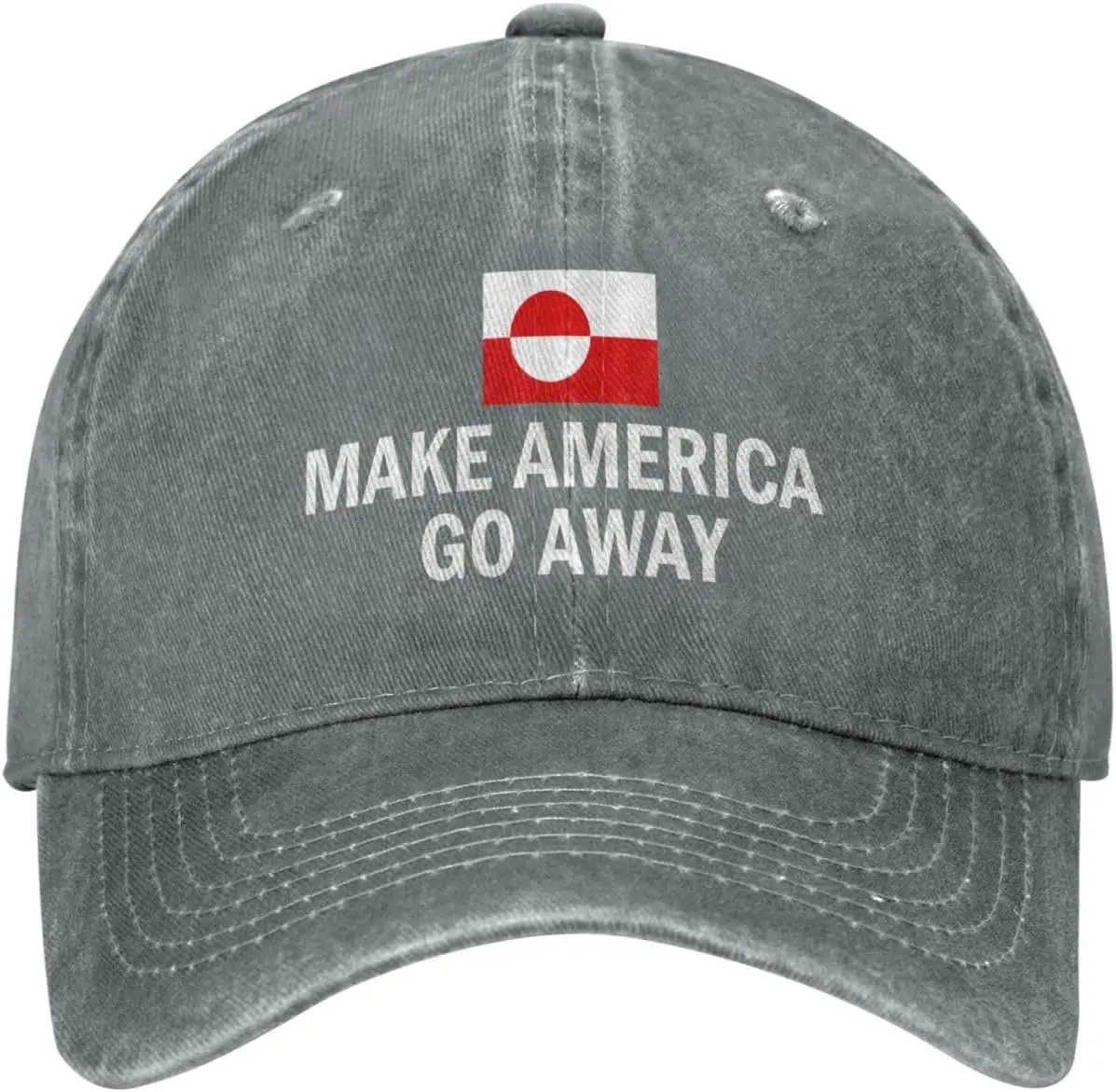 Make America Go Away Hat – Greenland Not for Sale Statement Denim Baseball Cap