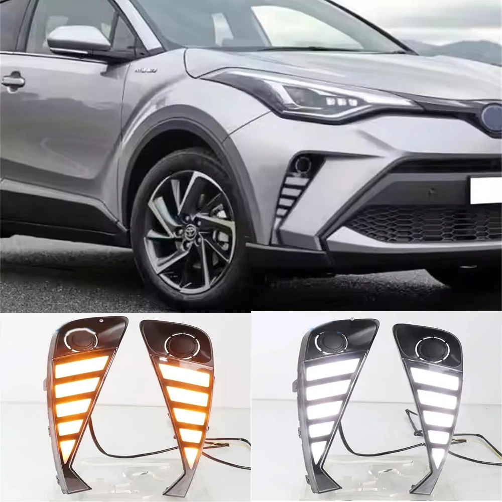 

Car LED DRL Headlight For Toyota C-HR CHR 2020 2021 Lamp LED Daytime Running Light Day light Daylights Front Lamp With Driving