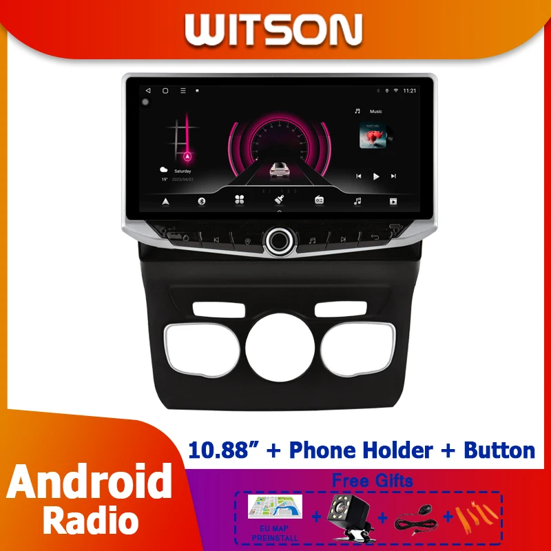 WITSON Android Stereo Car Radio For Citroen C4 B7 C4L DS4 2013-2017 Only fit LHD button auto media 10.88'' Radio gps carplay