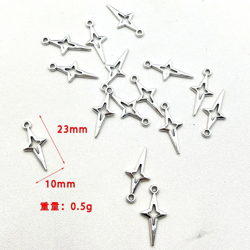 20/40PCS Retro cross star star star alloy jewelry accessories DIY earrings necklace pendant image 5