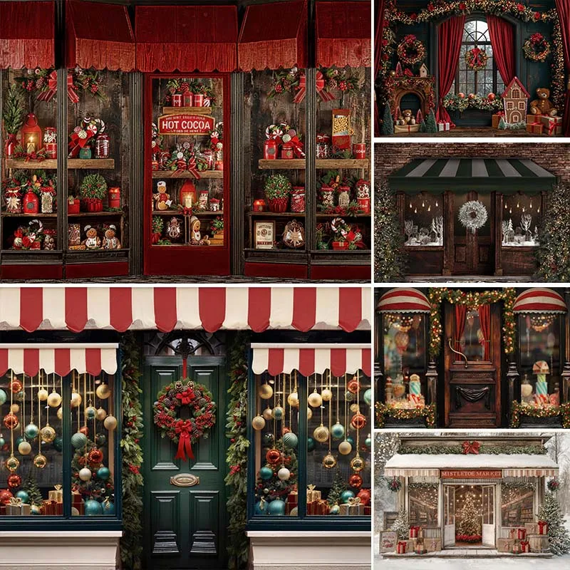 

LS Photography Background Christmas Toy Store Decoration Backdrop Family Xmas Festival Party Portrait Photo Studio Props