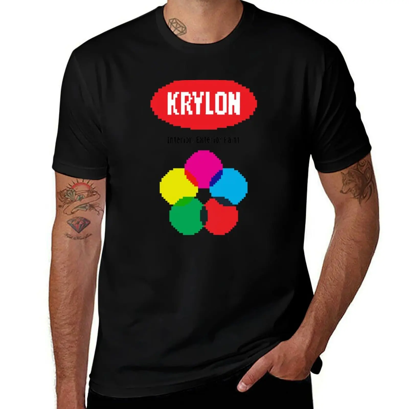 Футболка Krylon Spray Paint 8-Bit Basic, однотонная, с короткими рукавами и круглым вырезом