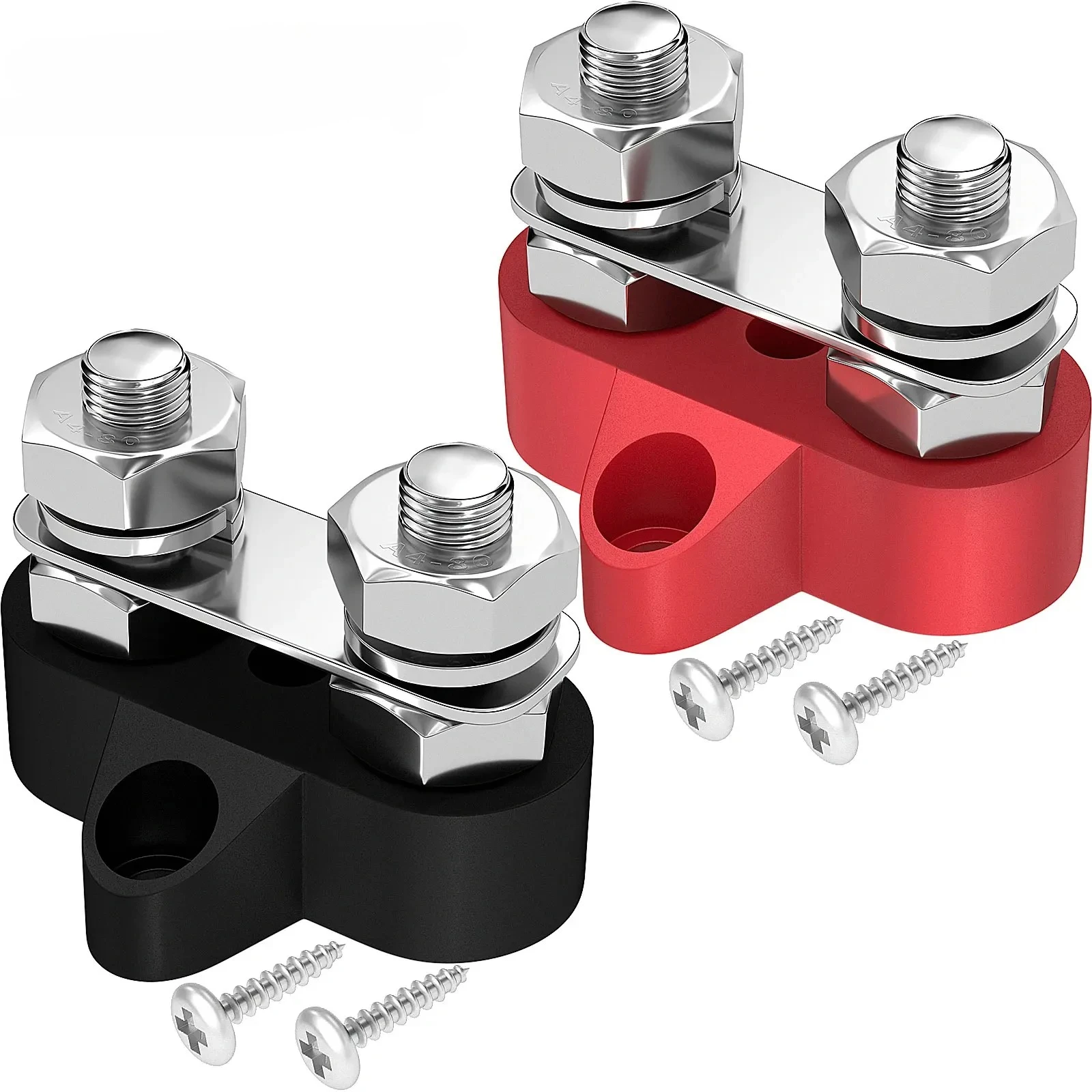 5/16" Terminal Block Studs M8 48V Junction Block Bus Bar Insulated Dual Power Distribution Stud Positive Negative RV Boat Car