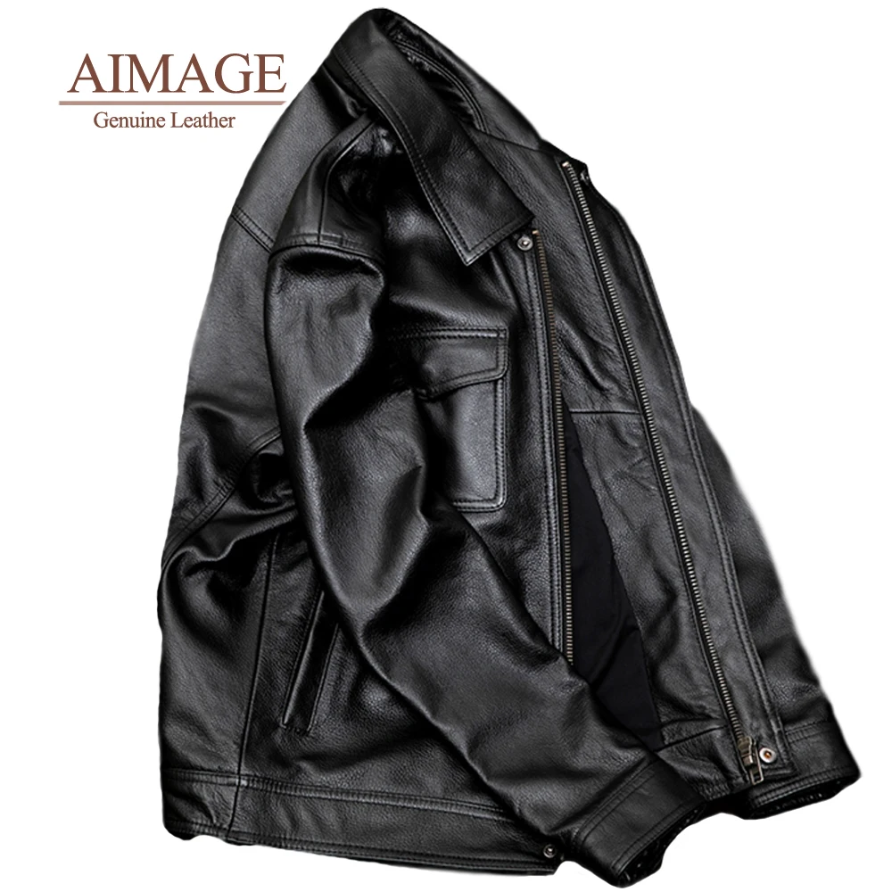 Men Cowhide Jacket 2021 New Leather Jackets Leather Bomber Jacket Real Leather Jacket Men Genuine Leather S-7XL vintage style