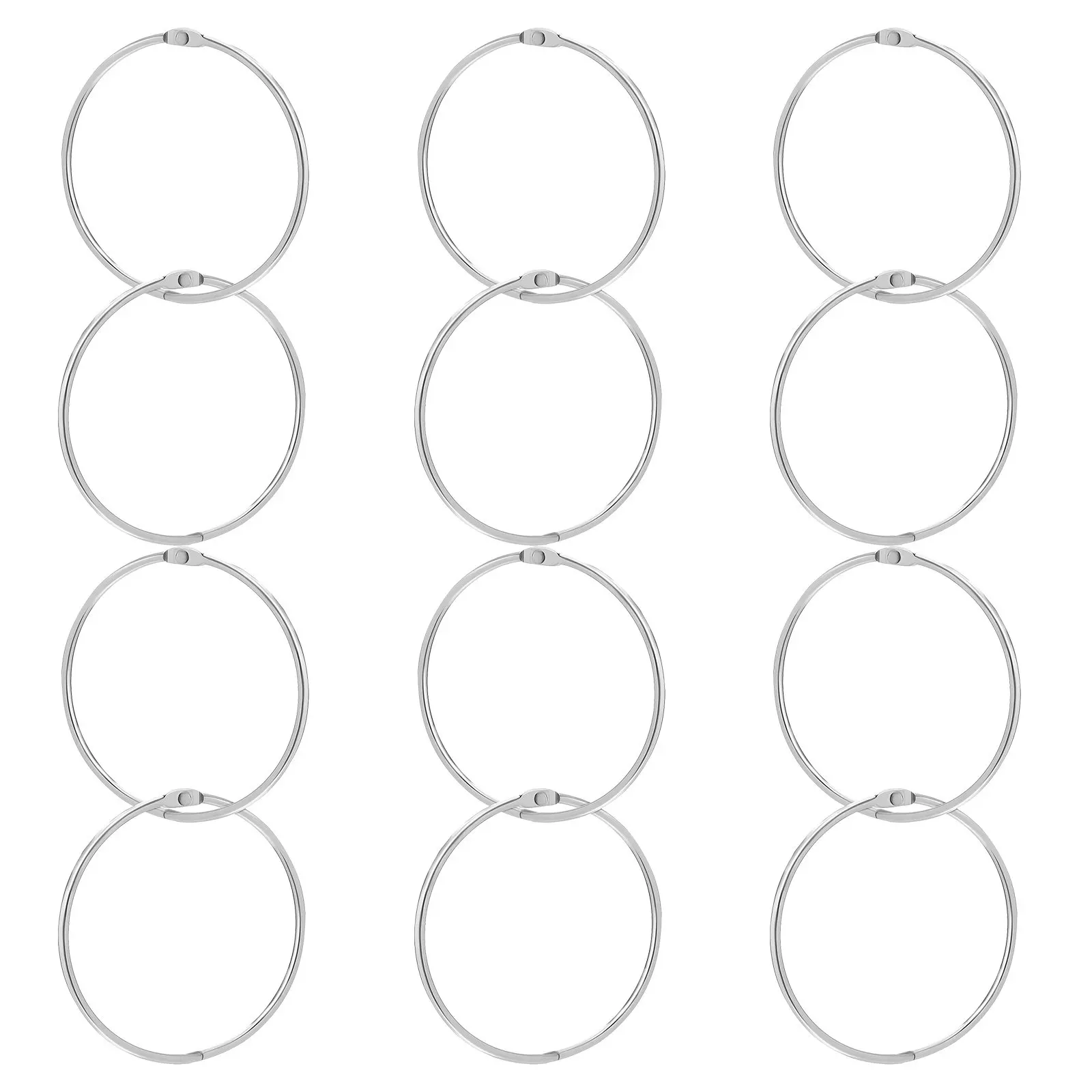

Набор из 12 металлических кольцевых переплетных колец, 4 дюйма, большая вместимость, открытые защелкивающиеся кольца для документов, офисных принадлежностей, поделок, скрапбуков, карточек