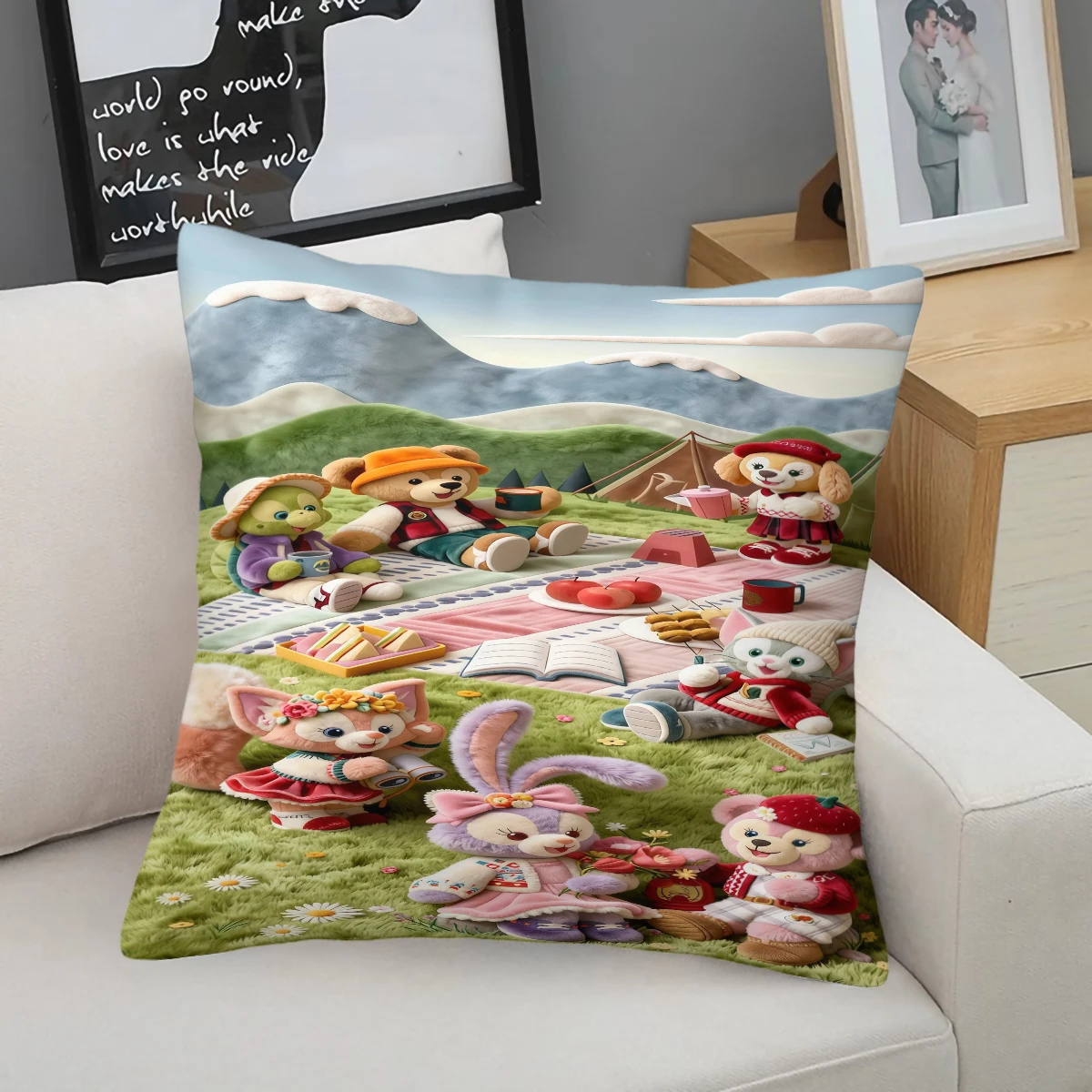 

3D-чехол для подушки с персонажами Диснея, очень милый, для дивана, спальни, персонализированный, декоративный, для дома