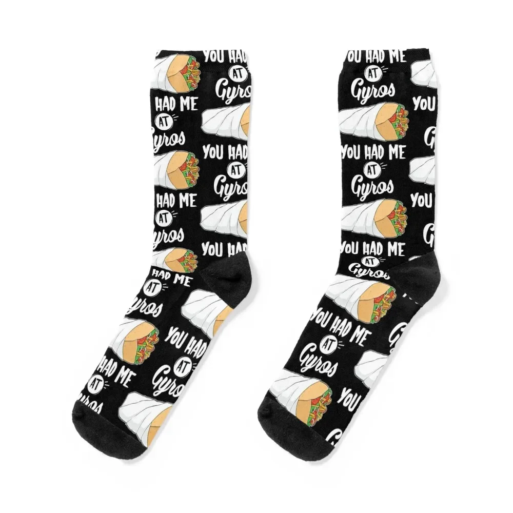 Funny You Had Me At Gyros Greek Food print Socks summer hip hop floral Stockings compression Mens Socks Women's