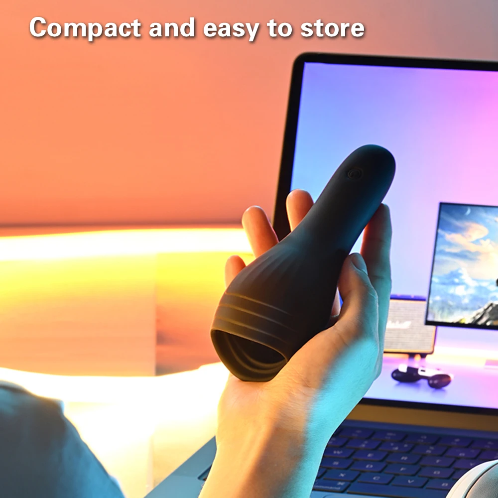 Automatic Male Masturbators Cup Vibrator For Men Vagina Pocket Pussy Blowjob Penis Massager Tongue Glans Trainer Adult Sex Toys view 6